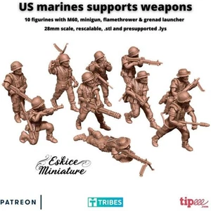 Unidad de Armas de Apoyo de Infantería USMC Guerra de Vietnam (10 modelos) Varias Escalas Histo - Imagen 1 de 8
