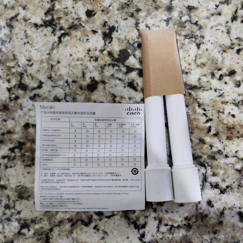 Juego de 2 antenas omnidireccionales de doble banda Cisco Meraki (MA-ANT-20) (ganancia de 4/7 dBi) Foto 1 de 3