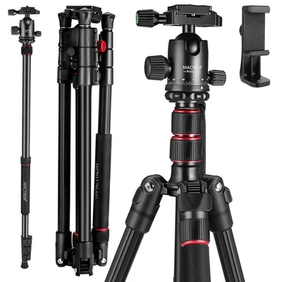 Tripé de câmera 84", tripé DSLR resistente para viagens, 360 ° Ball Head Profess... - Imagem 1 de 4