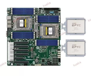 Carte mère serveur AsRock Rack ROME2D16-2T avec 2xAMD EPYC 7713 CPU SP3 2,0 GHz - Photo 1/3