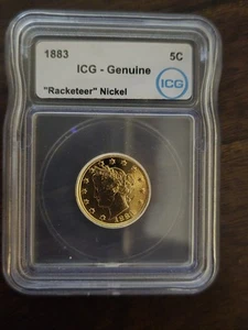 1883 Rackateer Nickel Gold Plated - Picture 1 of 2