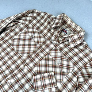 Vintage Big Mac Shirt Mens Small Ivory Plaid Workwear Heritage Made In USA Chore - Picture 1 of 9