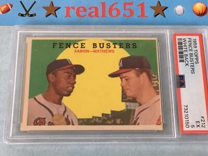 1959 Topps #212 FENCE BUSTERS | PSA 5 EX | HANK AARON | EDDIE MATHEWS | HOF - Bild 1 von 4