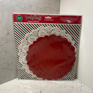 Paper Doilies Red & White Party Craft 50 Per Pack New 2 Sizes - Picture 1 of 10