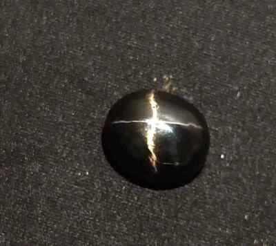 Certified Black Star Sapphire 6 Ct 4 Rays Oval Cabochon Natural Loose Gemstone - Image 1 of 4