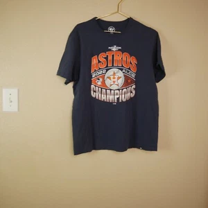 Houston Astros '47 Navy 2022 American League Champions Franklin Men LG T-Shirt - Picture 1 of 11
