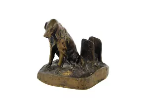 Friedrich Gornik- Patinated Bronze Smoke Tray with Dog - Irish Setter- c1910 - Picture 1 of 11