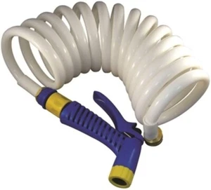Brand New Marine Boat Coiled Washdown Hose with Nozzle 1/2 x 25 7-0423 Brand New - Bild 1 von 1