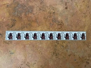 US Stamps SC# 3612 Toleware Coffeepot coil strip of 25 5c MNH stamps 2-P#'s 2002 - Picture 1 of 1