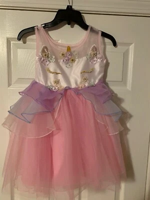 Childrens Girls Unicorn Party Dress Never Worn Size 5/6 Easter - Image 1 of 4
