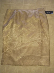 Women's Le Suit Skirt size 18 Gold Shimmery Straight Midi Wedding NEW - Picture 1 of 3