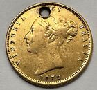 1872 United Kingdom Great Britain Half 1/2 Sovereign Queen Victoria Gold Coin
