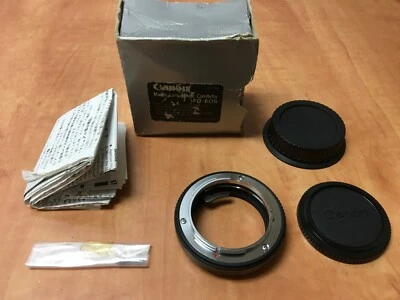 CANON Macro Lens Converter FD-EOS Genuine w/caps, manual & box MINT Japan made - Image 1 of 3