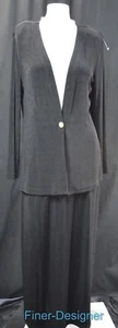 CACHE 2pc suit blazer jacket maxi straight Skirt sliky stretch travel M NEW VTG - Picture 1 of 8