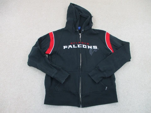 Atlanta Falcons Sweater Womens Small Black Red Football Hoodie Sweatshirt Ladies Cover