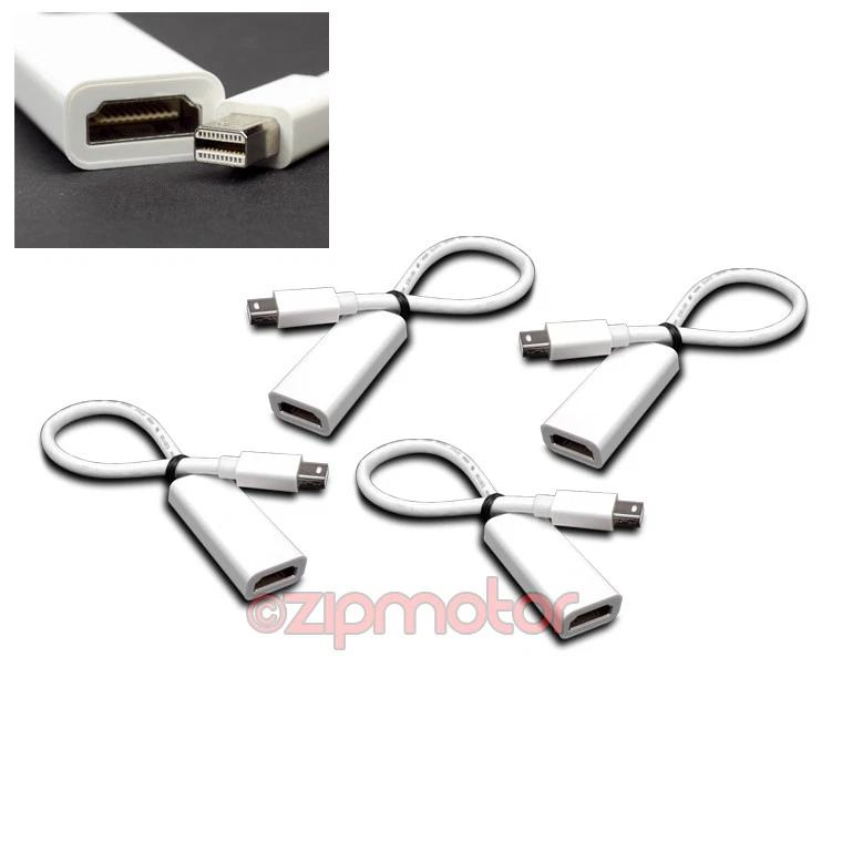 4PCS MINI DISPLAYPORT MALE TO HDMI FEMALE ADAPTERS HDTV MACBOOK AIR PRO MAC IMAC - Image 1 of 1