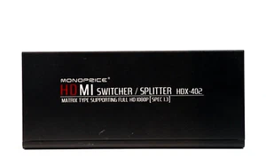 Monoprice HDMI Switcher/Splitter HDX-402 HD 1080P 4 in 2 out Matrix w/Remote - Picture 1 of 5