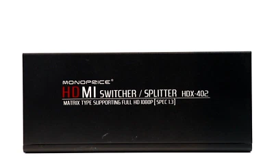 Monoprice HDMI  Switcher/Splitter HDX-402 HD 1080P  4 in 2 out Matrix w/Remote - Image 1 of 4