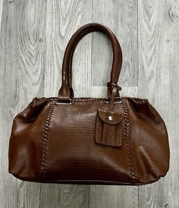 Betty Jackson Ladies Shoulder Bag, Dark Tan Leather, Twin Handles, Large