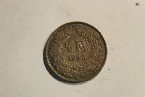 SWITZERLAND 1943 1/2 FRANC KM23 rainbow toned - Picture 1 of 2