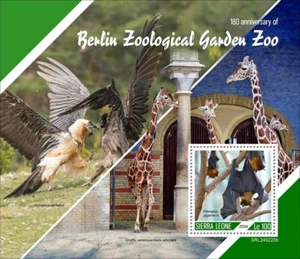 Berlin Zoological Garden Zoo 180 Years MNH Stamps 2024 Sierra Leone S/S - Picture 1 of 1