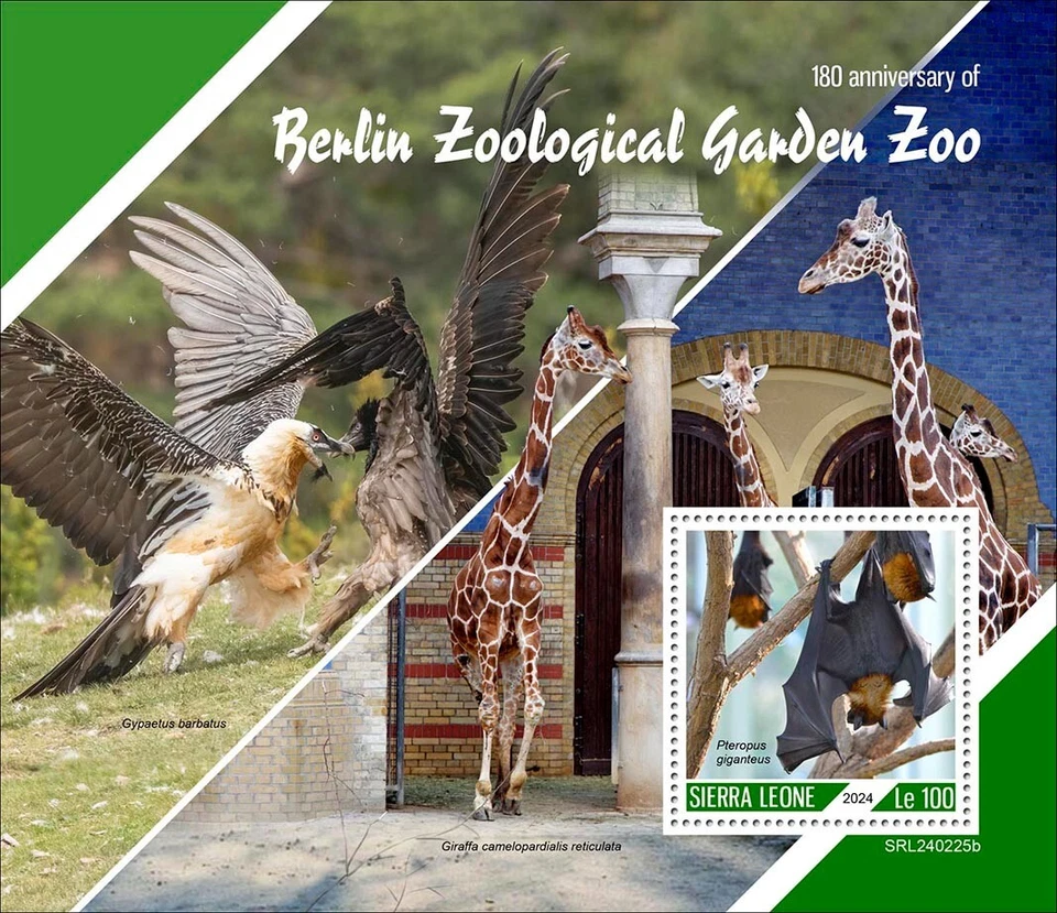 Berlin Zoological Garden Zoo 180 Years MNH Stamps 2024 Sierra Leone S/S - Image 1 of 1