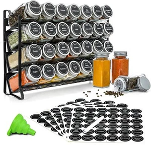 4 Stöckiges Gewürzregal Stehend & Wand 28 Leere Gewürz Organizer mit Gestell - Bild 1 von 8