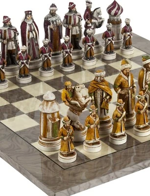  Juego Zar, Iván el Grande Ajedrez. Tablero de ajedrez hecho a mano en Italia forma España Foto 1 de 4