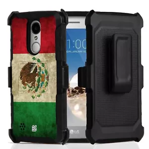 Funda con clip para cinturón blindada híbrida bandera MÉXICO resistente soporte serie de teléfonos LG - Imagen 1 de 4