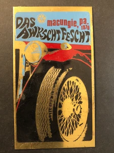 Das Awkscht Fescht Macungie, PA Car Show 1970 Enameled Plaque Scarce - Picture 1 of 3