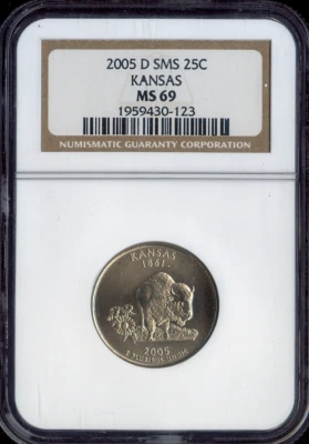 2005-D Kansas Quarter NGC MS69 SMS Quality - Image 1 of 2