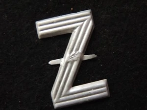 Ancienne Lettre Z Aluminium lettrage industrie imprimerie initial métal pochoir - Bild 1 von 2
