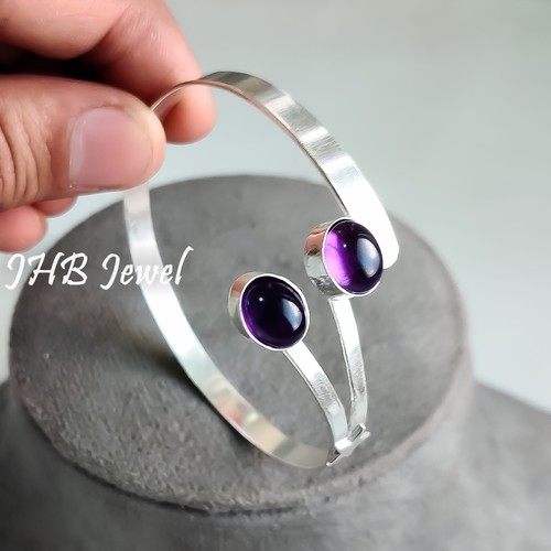 VALENTINO Bracciale in argento sterling 925 con pietre preziose ametista viola regalo per tutti