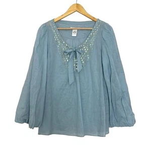 Vertigo Paris Bluse 100% Baumwolle Puffärmel gold metallic selbstbinden Gr. M - Bild 1 von 6