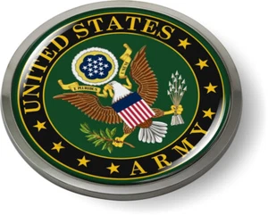 UNITED STATES ARMY 3D Domed Emblem Badge Car Sticker Chrome ROUND Bezel - Bild 1 von 17