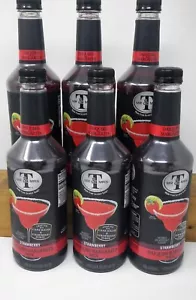 Mr & Mrs T Fragola Daiquiri Margarita Mix Bottiglia 1 Litro Analcolica 6pz - Foto 1 di 3