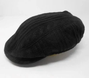 New Cable Knit Black Winter Driver Hat Size S/M Cycle Beret S82 - Picture 1 of 5