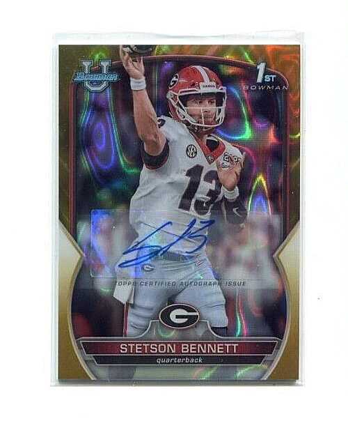 Stetson Bennett 2022 Bowman Chrome U RC Auto Gold Lava Refractor # 33/50