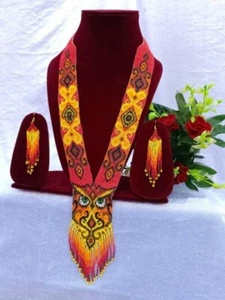 Collar Hecho a Mano Semilla Cuentas Boho Estilo Americano Nativo Cuentas Multi Hilo - Imagen 1 de 2