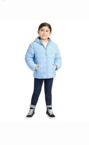 Gerry Girls Snow Hoodie Jacket Isolated Blue Size 4T Quilted Elastic Cuff & Hem - Picture 1 of 4