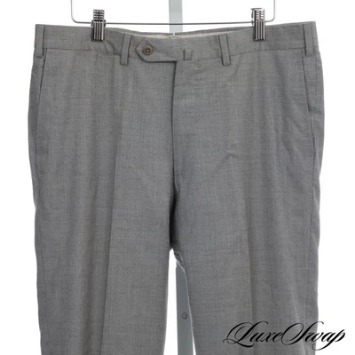 Ermenegildo Zegna Black Label Ice Grey Micro Checked Static Flat Front Pants 34 - Image 1 of 4