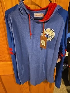 Phila 76ers Mitchell and Ness Longsleeve Hooded Tee Shirt Herren Gr. Large - Bild 1 von 7