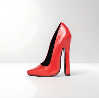 Round toe HIGH HEEL stiletto pumps 14.5-16cm 6" t-girl trans sizes UK3-13 - Image 1 of 4