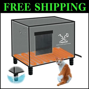 Weatherproof Heated Cat House for Feral Strays - Easy Assembly & Elevated Design - Picture 1 of 9