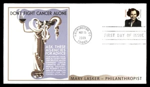 Mayfairstamps US FDC 2009 Don’t Fight Cancel Alone Mary Lasker First Day Cover a - Picture 1 of 2