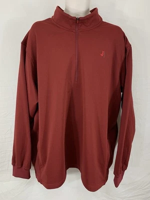 JUSTIN Mens 3XL Red-Orange 1/4 Zip Pullover Mock Shirt Sweatshirt Top #J-1469 - Image 1 of 4