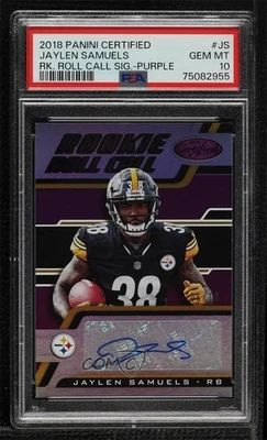 2018 Certified Mirror Purple /10 Jaylen Samuels #RC-JS PSA 10 GEM MT Auto RC - Image 1 of 2