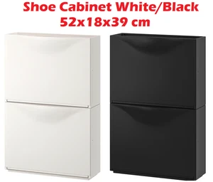 IKEA Stackable Shoe Cabinet Drawer Cupboard 2-Pack 52x39cm Slim Storage Unit - Picture 1 of 7