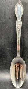 International  Wm Rogers  VICTORIAN ROSE  Silverplate Solid Serving Spoon 1954 - Picture 1 of 5
