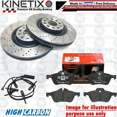 Per Mini Cooper R52 Dischi Freno Anteriori Forati Brembo Pastiglie Usura Sensore - Immagine 1 di 2